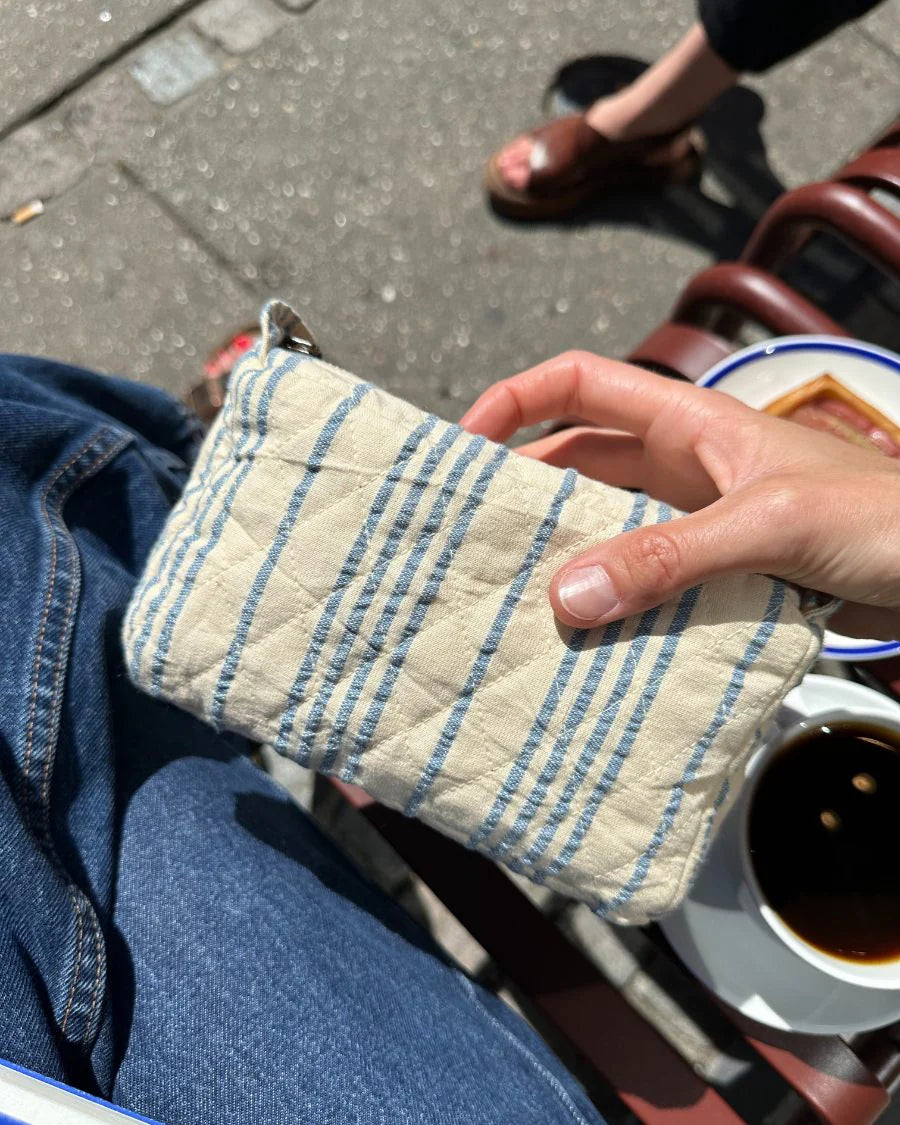 PetiteKnit | Knitter's Tool Clutch | Striped Seersucker