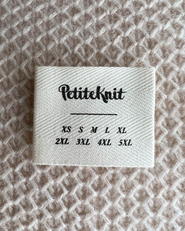 PetiteKnit | Label - XS S M L XL 2XL 3XL 4XL 5XL